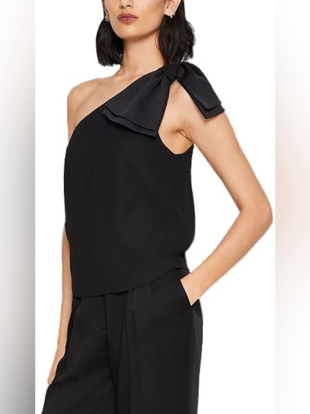Club Monaco One shoulder black blouse, size 10